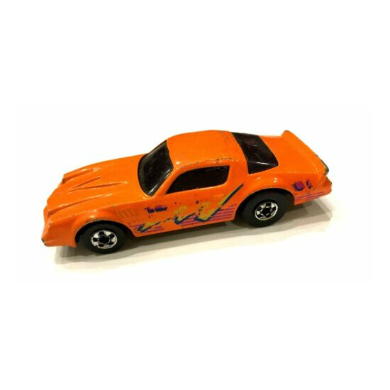 Vintage Hot Wheels 1982 Orange Camaro Z28 Hot Ones Lightning Bolt Toy Car Used {1}