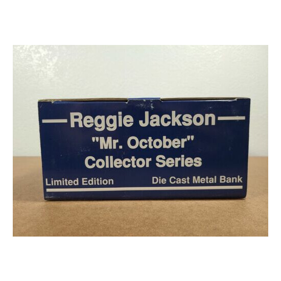 NIB Reggie Jackson "Mr. October" 1932 Lockheed Vega Die Cast Bank Replica Blue {8}