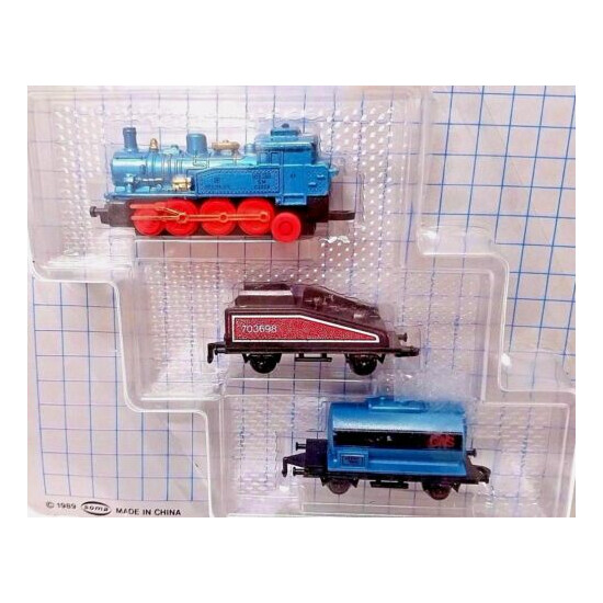 VINTAGE Die-Cast Locomotive Micro Power - Diecast Soma BLUE Train Set 1989 - NEW {2}