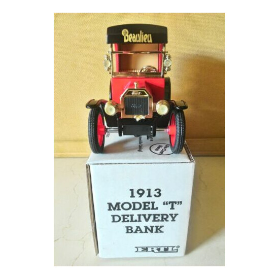 NEW ERTL 1913 MODEL T DELIVERY TRUCK TOY COIN BANK IN BOX BEAULIEU MOTOR MUSEUM  {3}