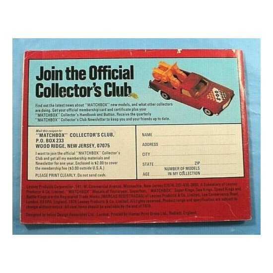 Matchbox 1978 Superfast Collectors Catalog. {4}