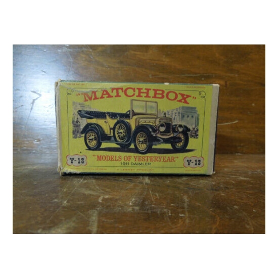 Vintage Matchbox Models of Yesteryear 1911 Yellow Daimler Y-13 With Original Box {2}
