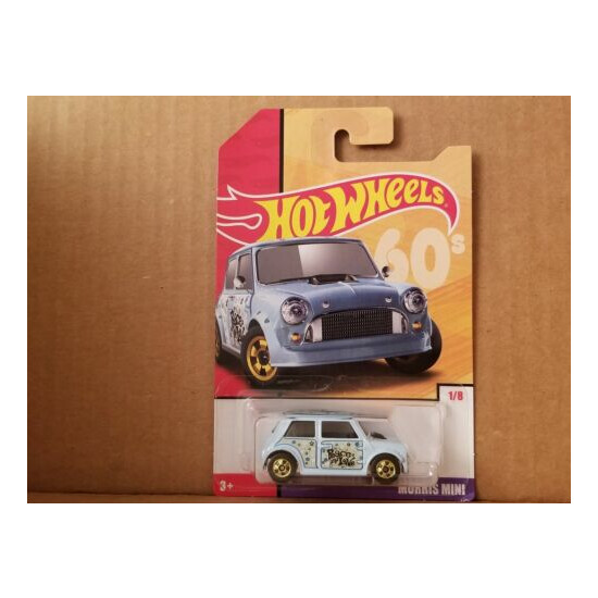 Hot Wheels - 60s Series - Morris Mini Peace and Love - Baby Blue {1}