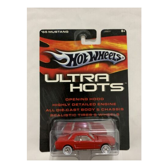 Hot Wheels Ultra Hots 1965 Ford Mustang Red with White Interior 1:64 Scale {1}