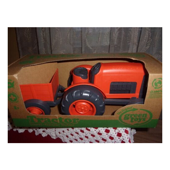 Green Toys Inc orange tractor from 100% recycled plastic made in USA new IOB {2}