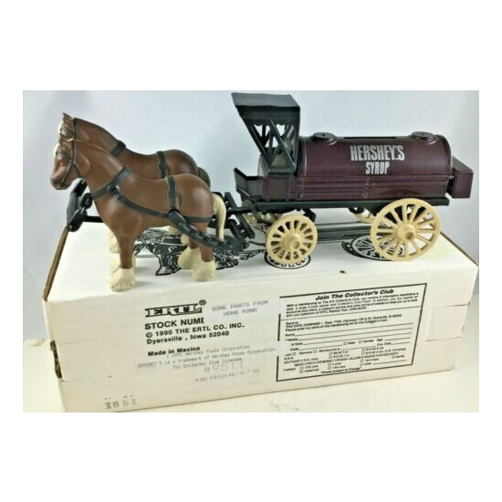 Hershey's Syrup Horse & Delivery Wagon Locking Coin Bank Vintage 1991 New  {2}