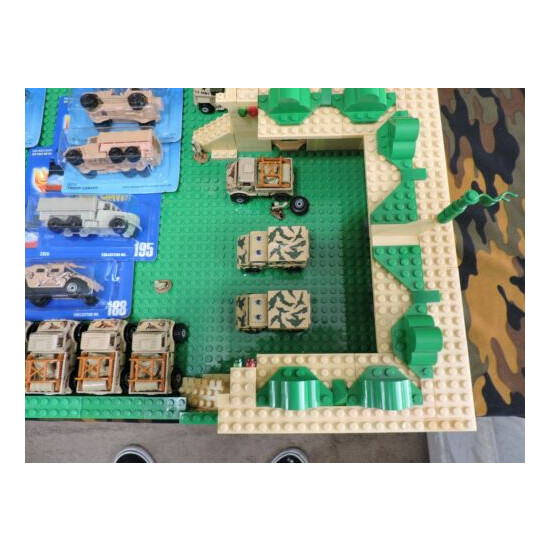 LEGO / PLUS MILITARY BASE WITH HOT WHEELS VINTAGE MILITARY VEHICLES. {6}