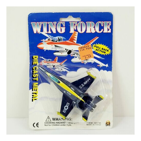 Wing Force Die Cast Metal US Navy Fighter Jet Toy Pull Back Action {1}