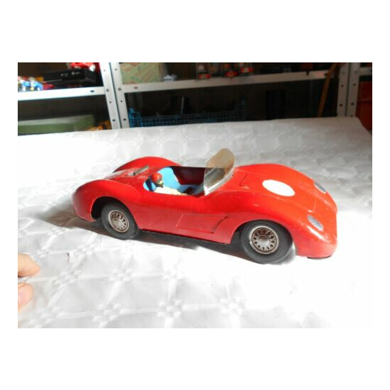 vintage Tinplate toy racing car le mans friction drive 1960s porsche ferrari  {6}