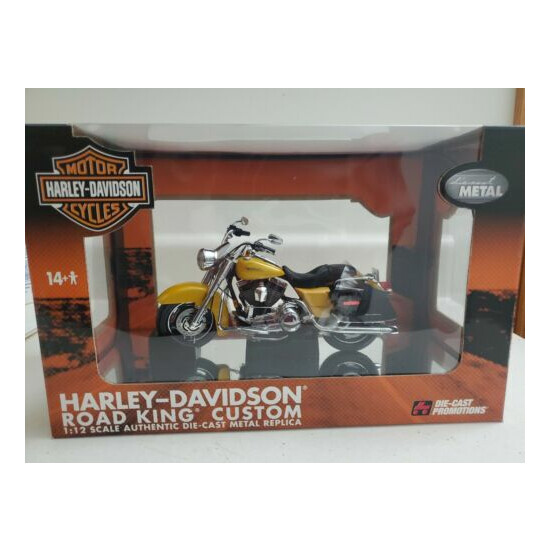 Harley-Davidson Yellow Road King Custom Motorcycle By DCP 1/12th Scale  {1}