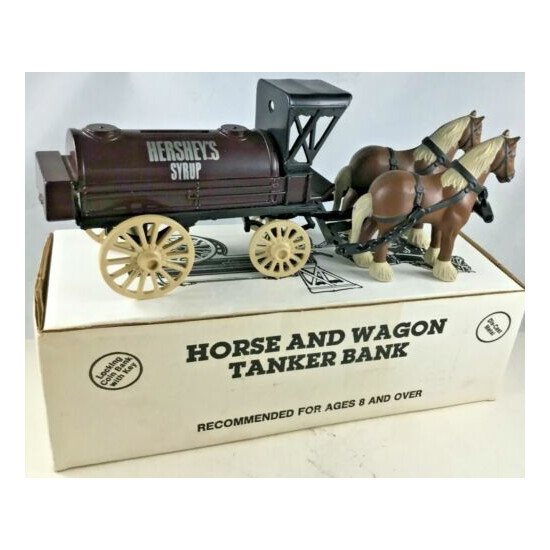 Hershey's Syrup Horse & Delivery Wagon Locking Coin Bank Vintage 1991 New  {1}