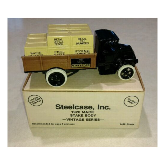 Steelcase Office Equipment 1926 Mack Crate Diecast Ertl Truck Bank # 9041UO {1}
