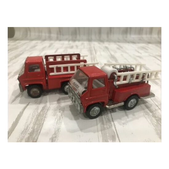 Marx Toy Fire Trucks With Ladders Set Of 2 {1}