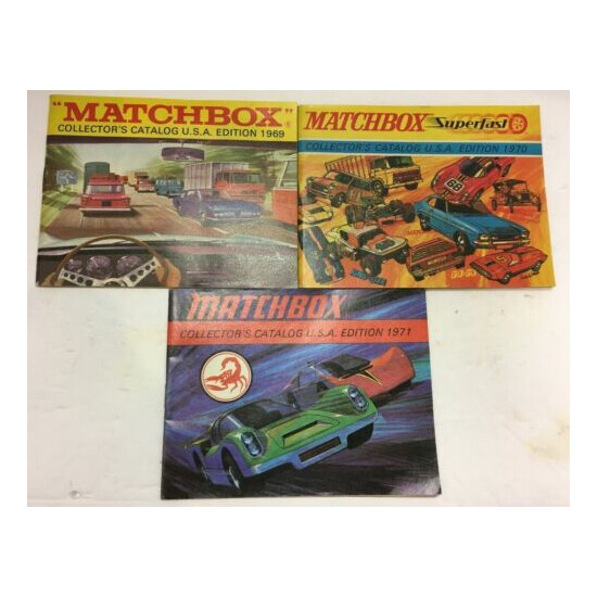 LOT OF 3 MATCHBOX U.S.A EDITION COLLECTOR'S CATALOGS 1969,70,71 EXCELLENT COND. {1}