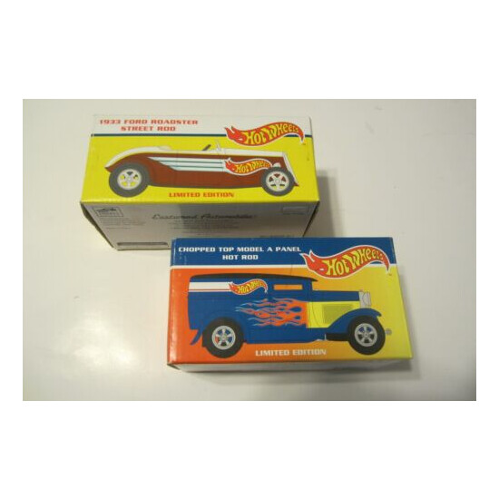 2 HOT WHEELS DIECAST METAL BANKS CHOPPED TOP FORD &1933 ROADSTER *FREE SHIPPING* {1}