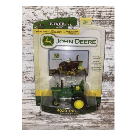 1/64th Scale John Deere 4020 With Duals & Rops Die-Cast Ertl With Collector Card {1}