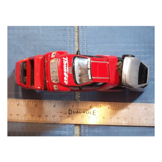 TOY CARS LOT 3 THUNDER F650 REALTOY, CHEVY RED TRUCK TOOTSIETOY, SILVER CAR {10}