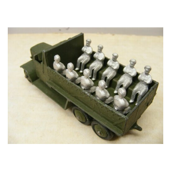 Dinky Toy (10) Soldiers Seated Metal Un-Painted For Military Vehicles  {1}