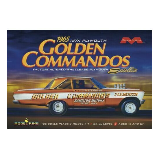 AL ECKSTRAND 1965 GOLDEN COMMANDOS PLYMOUTH A/FX FUNNY CAR MODEL KING KIT 1:25 {1}