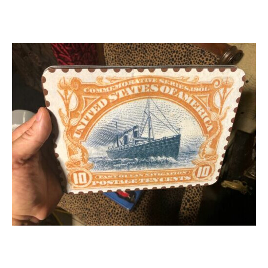 OCEAN LINER Tin Toy MINT TOY Box has ding Schylling American Postal Collection {7}