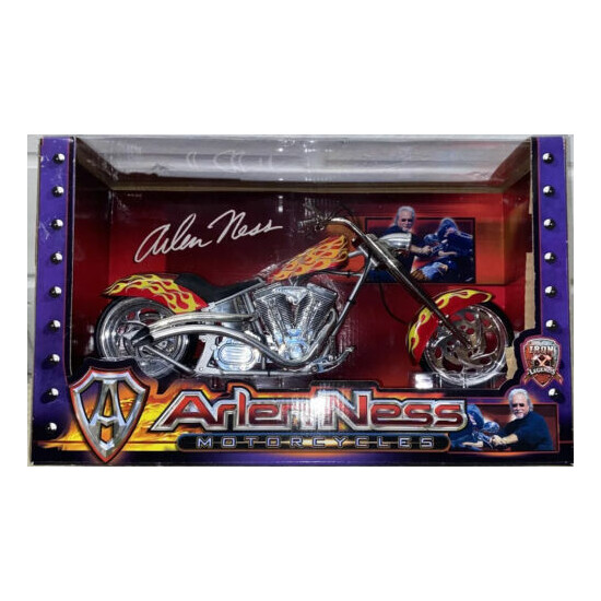 ARLEN NESS IRON LEGENDS Dyna Toy Bike 1/6 Scale Custom Motorcycle Red W/ Flames {1}