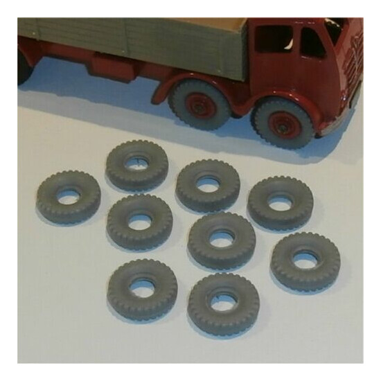 Dinky Toys Supertoys Foden Truck Grey Block Tread Tires Tyres x9 Pack #123 {2}