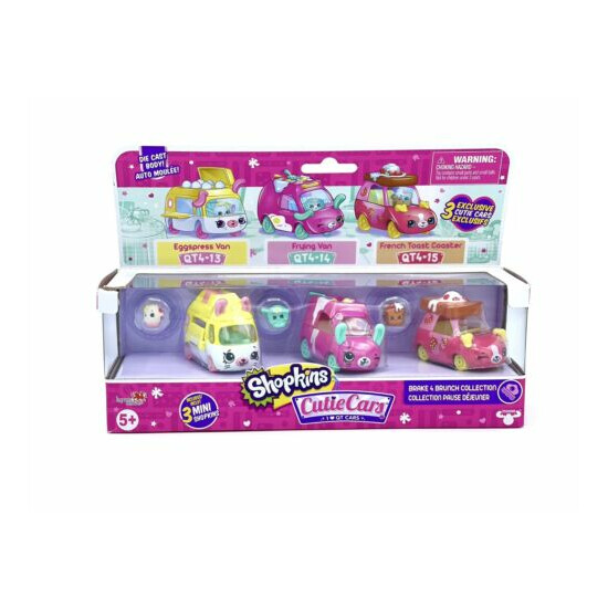 SHOPKINS Cutie Cars DRIVE-IN MOVIE Collection 3-Pack Toy Vehicle Playset *Damage {1}