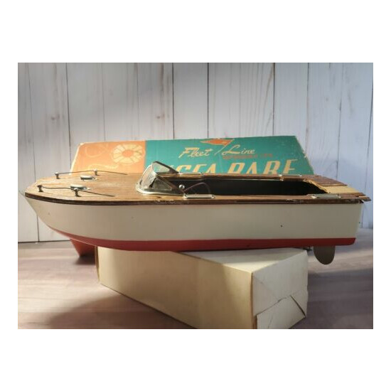 Vintage Fleet Line The Sea Babe Speed Boat Japan Battery Toy w/Box Part Repair {4}