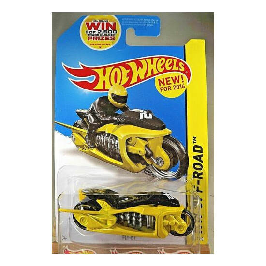 2014 Hot Wheels #119 HW Off-Road HW Moto FLY-BY Yellow Variation w/Black MC3 Sp {1}