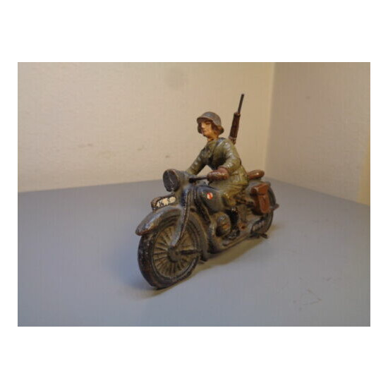 LINEOL GERMANY VINTAGE 1930'S MILITARY MOTORCYCLE VERY RARE ITEM VERY GOOD {1}
