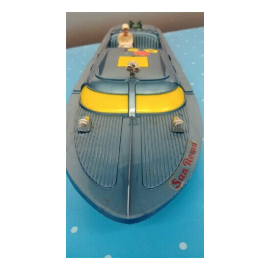 Vintage 1960's Yacht San Remo Wind Up 18" Boat Michael Seidel Germany Boxed {4}