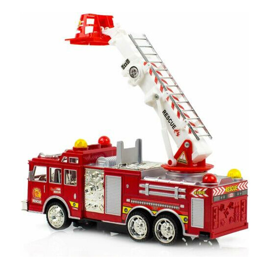 Fire Engine Truck Kids Toy with Extending Ladder & Lights,Siren Sounds for Gifts {2}