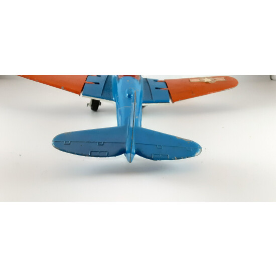 Vintage Diecast Hubley Kiddie Toy Red Blue Stars & Stripes  Airplane 495 {5}