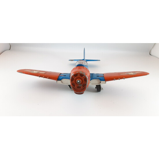 Vintage Diecast Hubley Kiddie Toy Red Blue Stars & Stripes  Airplane 495 {3}