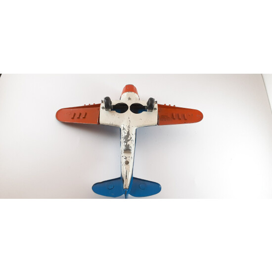 Vintage Diecast Hubley Kiddie Toy Red Blue Stars & Stripes  Airplane 495 {9}